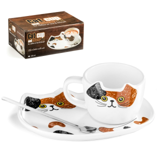 Mačacia súprava šálok a tácka - BREAK TIME