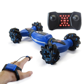 Veľké RC auto 360 ° ovládané pohybom ruky alebo ovládačom - modré