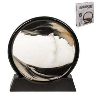 Kruhový pieskový obraz 17,5 cm - čierny