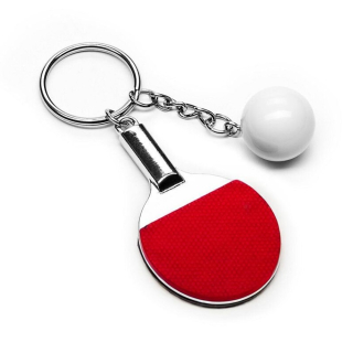 Prívesok na kľúče pre športovcov – Raketa a loptička pre stolný tenis