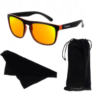 Športové slnečné okuliare UV 400 čierno-oranžové - Trizand