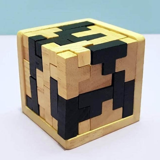 Drevený hlavolam 7x7x7cm – Kocka DELUXE