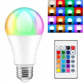 LED žiarovka RGB SD E27 5W - 16 farieb, diaľkové ovládanie