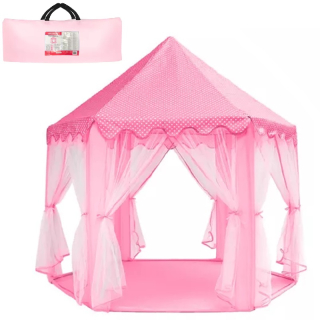 Ružový zámok pre princezné - šesťhranný stan