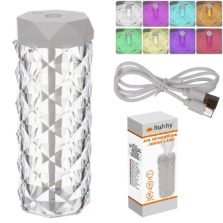 Zvlhčovač vzduchu 400ml a RGB lampička v jednom - Efekt ruže