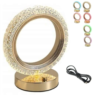 Zlatistá RGB lampička 18cm – KRIŠŤÁLOVÝ PORTÁL