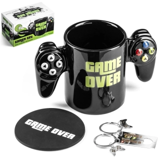 Originálna sada pre hráčov GAME OVER - Hrnček Gamepad, podtácok a 2 kľúčenky