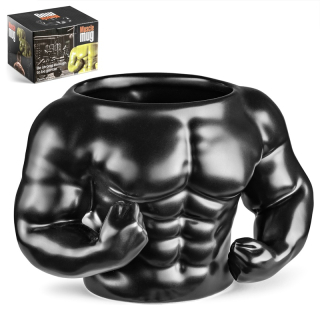 Svalnatý keramický hrnček pre silákov - Muscle Mug