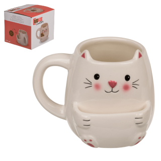 Hrnček s kapsičkou – mačka s uškami