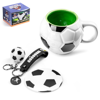 Originálna darčeková sada pre futbalistu - hrnček, podtáček a kľúčenka