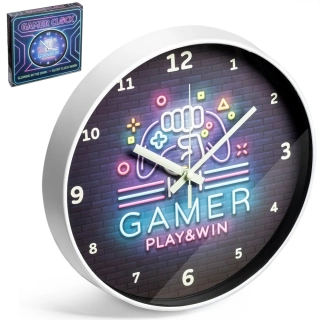 Nástenné hodiny pre hráčov svietiacich v tme – GAMER PLAY & WIN