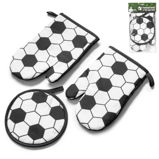 Futbalové kuchárske rukavice s podložkou - Futbalová lopta