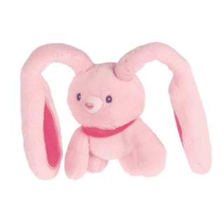 Ružový plyšový zajačik Pop-Up 28 cm – vyťahovacie ušká a labky