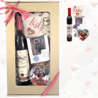 Darček z lásky WITH LOVE - ruža s kryštálom, fotorámik a originálny dáždnik - Darot