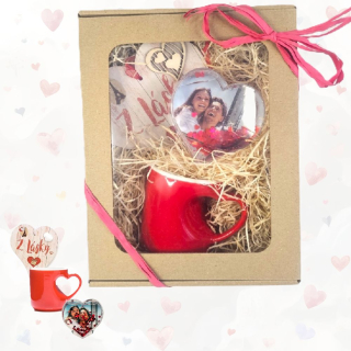 Darček z lásky Srdiečkové uško - hrnček a romantický fotorámik - Darot