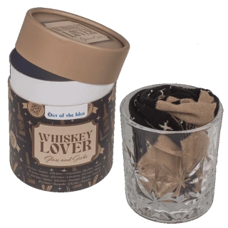 Darčeková sada pre milovníka whisky – pohár a ponožky v darčekovom boxe