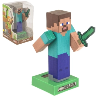 Solárna figúrka Minecraft Steve – pohyblivá dekorácia pre fanúšikov Minecraftu