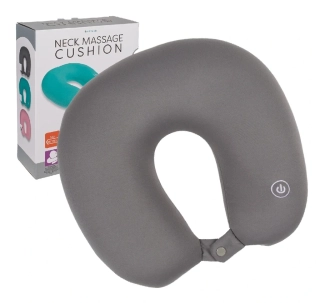 Masážny vankúšik na krk sivý - pre pohodlie na cestách