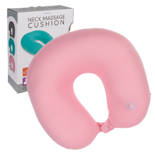 Masážny vankúšik na krk ružový - jemná masáž na cestách