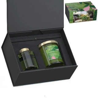 Darčeková kazeta aróma difuzér a sviečka Positive Vibes Bartek Candles - vôňa ovocno kvetinová 220 g + 100 ml