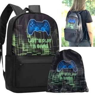 Školský batoh s vakom na prezúvky Kruzzel 22 l - Gamepad