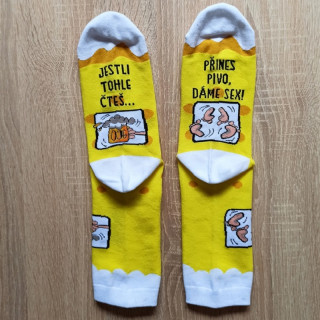 Veselé ponožky - Přines pivo, dáme sex vel. 43-46 (CZ)